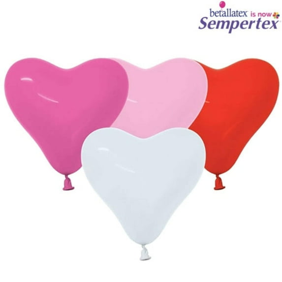 16 inch Sempertex Hearts - Love Fashion Assortment Latex Balloons - Pack of 50 - Party Supplies Decorations