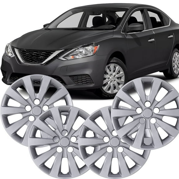 16 inch Set of 4 Hubcaps for Nissan Sentra 2013-2019,Wheel Rim Covers for Nissan Leaf 2011-2017,Snap on Installation,Lacquer