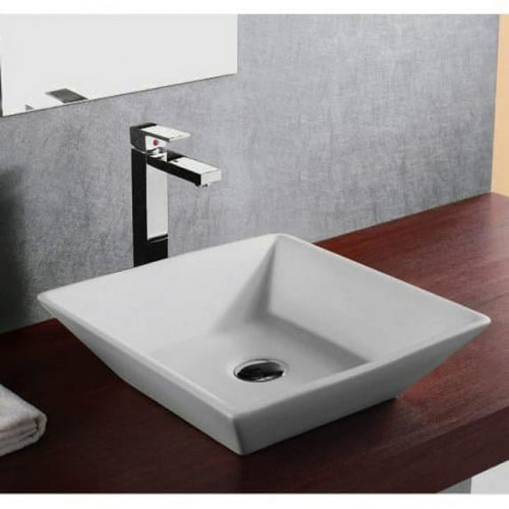 16 inch Slope Wall Shape Vessel Sink 16" European Style Slope Wall Shape Porcelain Ceramic Bathroom Vessel Sink