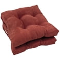 thumbnail image 1 of 16-inch Solid Micro Suede Square Tufted Chair Cushions (Set of 2) - Red Wine, 1 of 2