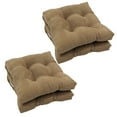 thumbnail image 1 of 16-inch Solid Micro Suede Square Tufted Chair Cushions (Set of 4) - Java, 1 of 2