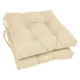 thumbnail image 1 of Blazing Needles 16-inch Solid Twill Square Tufted Chair Cushions (Set of 2)-Color:Natural, 1 of 2