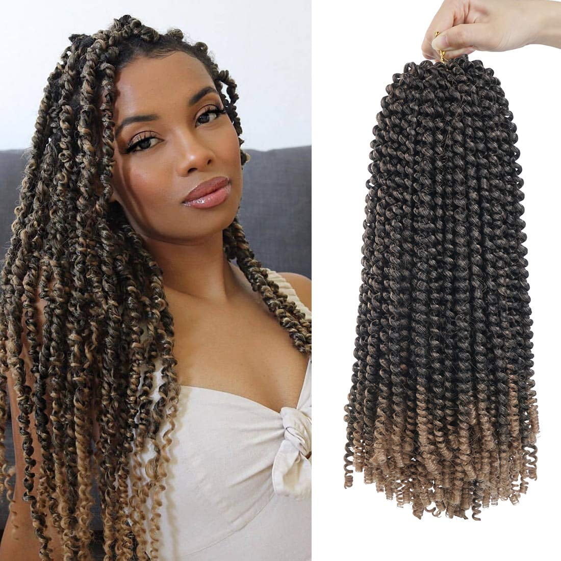 16 inch Spring Twist Crochet Braids Hair for Butterfly Locs Bomb Twist