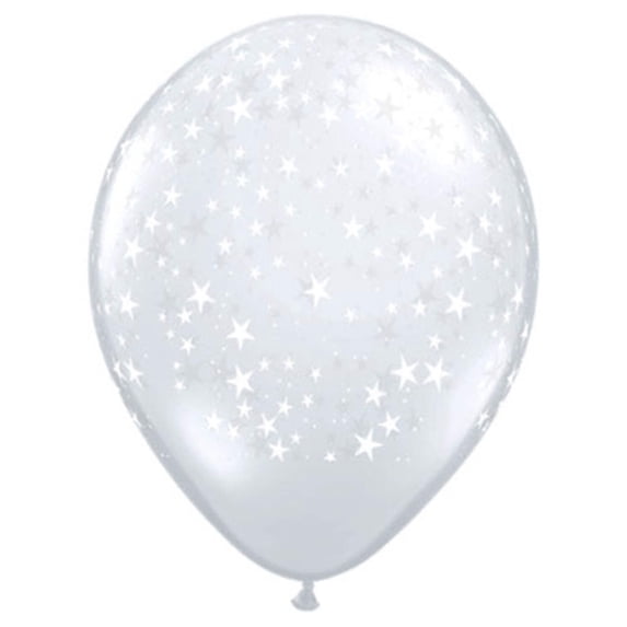 16 inch Stars A Round Diamond Clear Latex Balloons (5 Pack) - Party Supplies Decorations