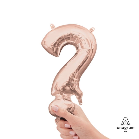 16 inch Symbol ? - Anagram - Rose Gold (Air-Fill Only) Foil Mylar Balloon - Party Supplies Decorations