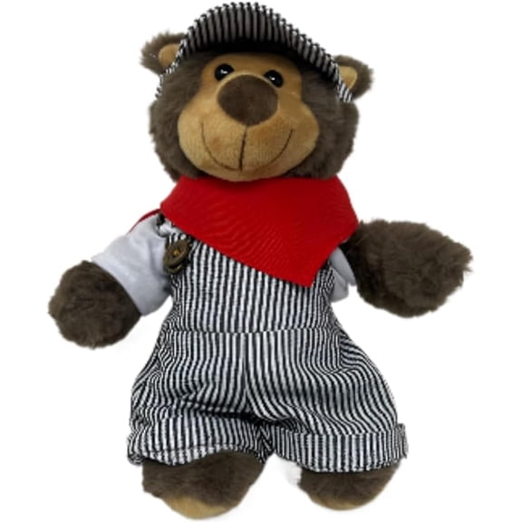 16-inch Train Conductor Romeo Teddy Bear Stuffed Animal Interactive Teddy Bear Plush Toy Gifts for Kids Boys Girls Babies Birthday