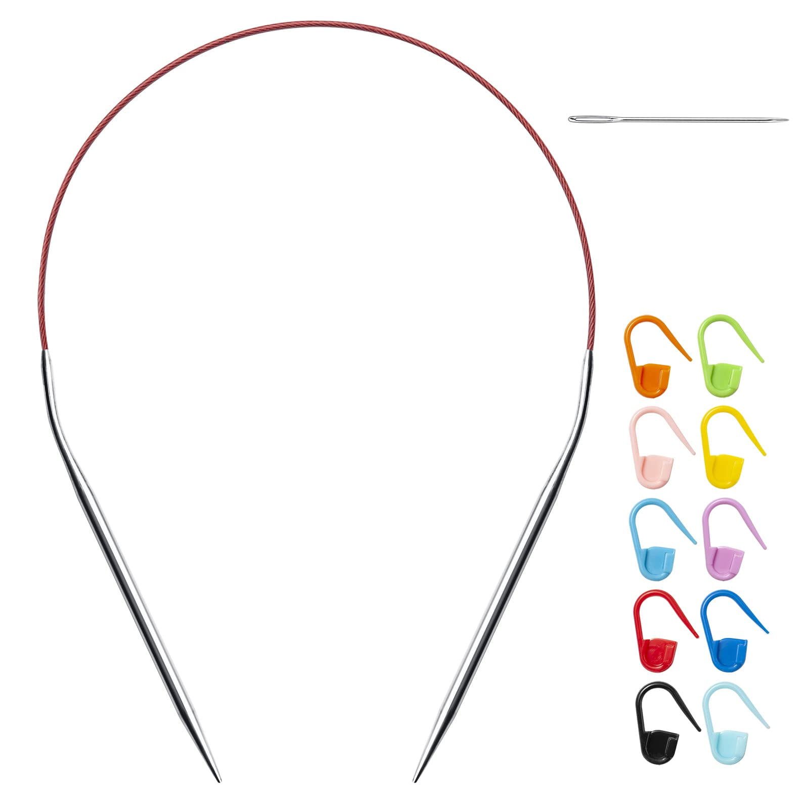 16 inch US Size 6 /4mm Stainless Steel Circular Knitting Needles Set