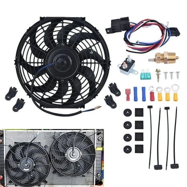 16" inch Universal Slim Fan Push Pull Electric Radiator Cooling 12V 160W Mount Kit
