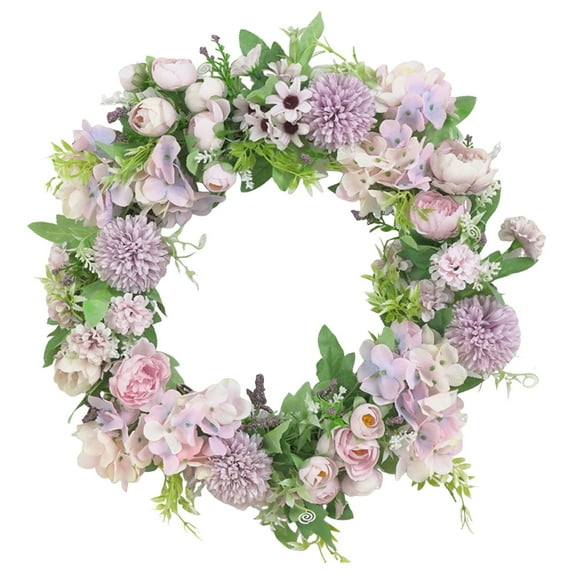 16 inch Wreath Door Decoration, Colorful Wreath Window Display, Wedding Decoration, Artificial Floral Wreath For Front Door, Indoor Outdoor Wall Hanging, Spring Summer Fall Decor