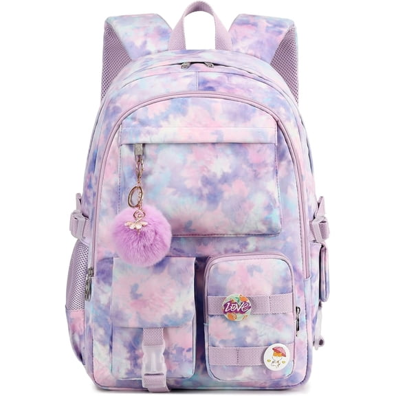 AO ALI VICTORY 16-inch laptop backpack, university backpack, anti-theft travel casual daily backpack, cute bag, large-capacity colorful portable backpack, suitable for women(dye Purple)