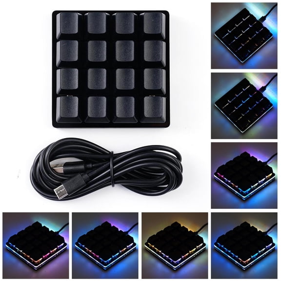 Mechanische Tastatur mit 16 schwarzen Tasten und benutzerdefinierten K7K0