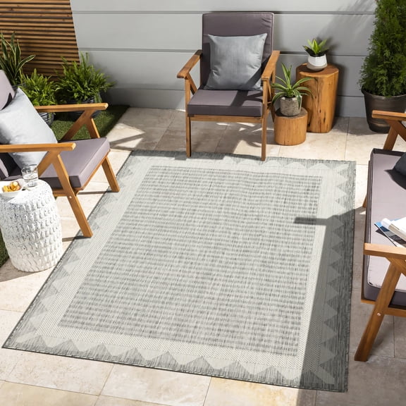 16 lb Polypropylene - Blend of Design & Function - Indoor Bedroom & Outdoor Patio - Stain - Resistant Area Rug