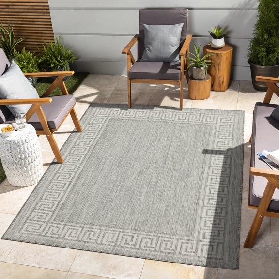 16 lb. Polypropylene Rug with Silver Color / Enhance Indoor & Outdoor Decor, Easy to Clean
