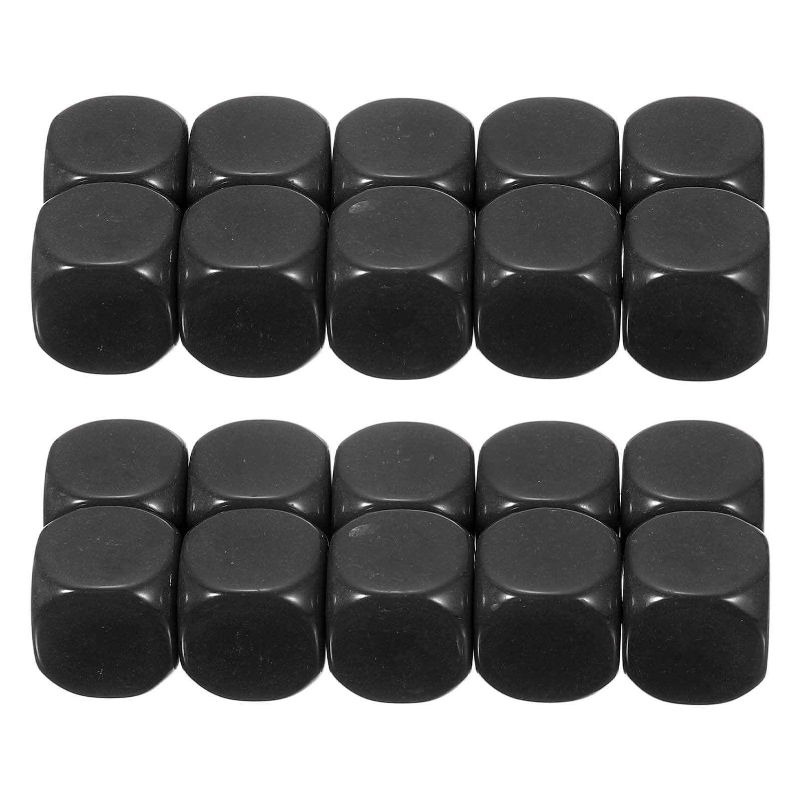 16 mm Acrylic Dice Blank, 100 Pcs Rounded Corner Blank Dice with Smoothed Surface Six Sided for Board, Black