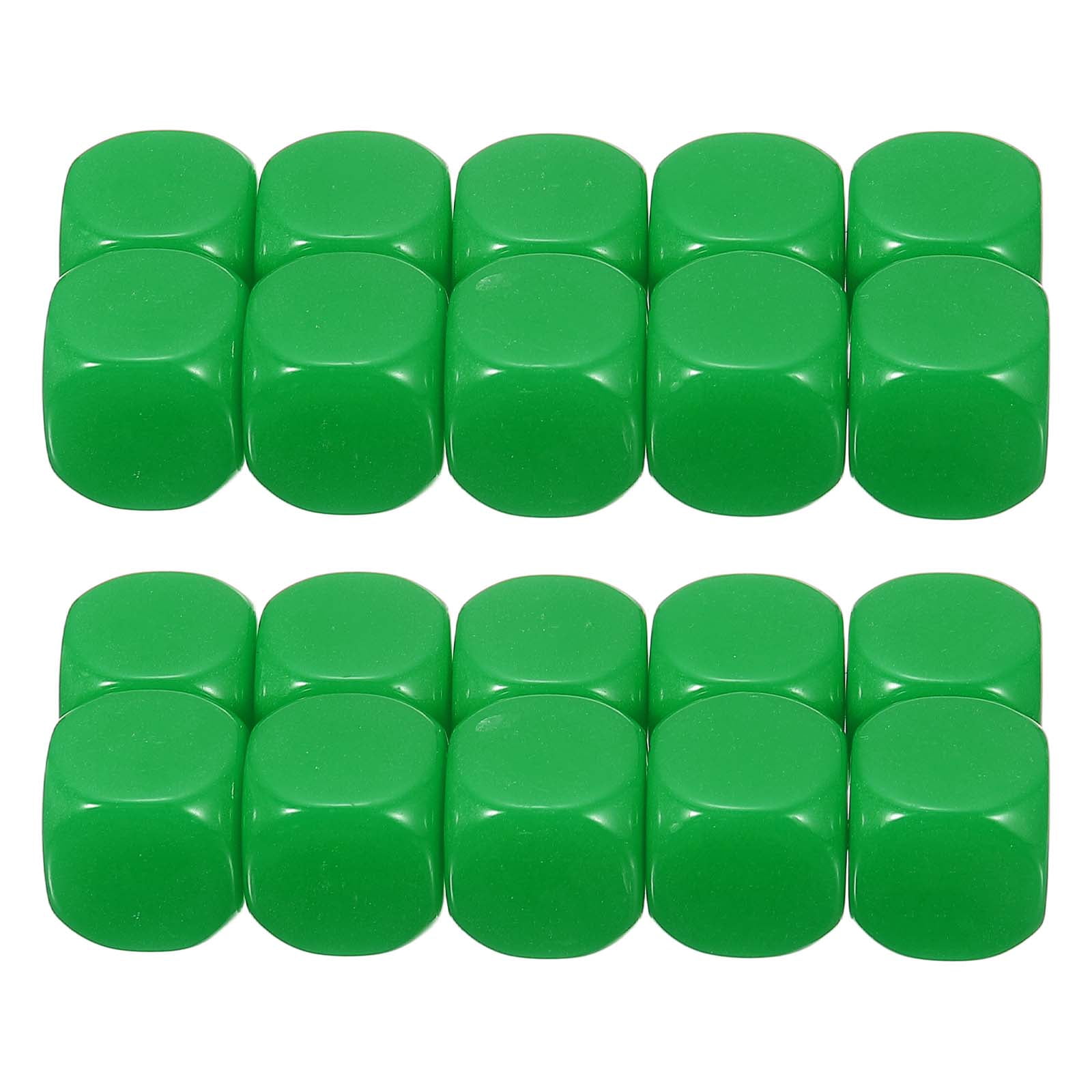 16 mm Acrylic Dice Blank, 100 Pcs Rounded Corner Blank Dice with Smoothed Surface Six Sided for Board, Green