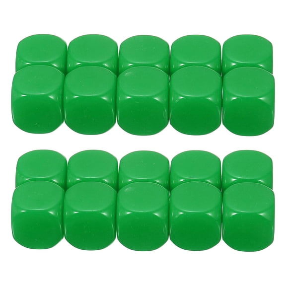16 mm Acrylic Dice Blank, 100 Pcs Rounded Corner Blank Dice with Smoothed Surface Six Sided for Board, Green