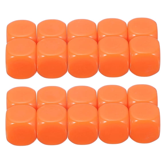 16 mm Acrylic Dice Blank, 100 Pcs Rounded Corner Blank Dice with Smoothed Surface Six Sided for Board, Orange