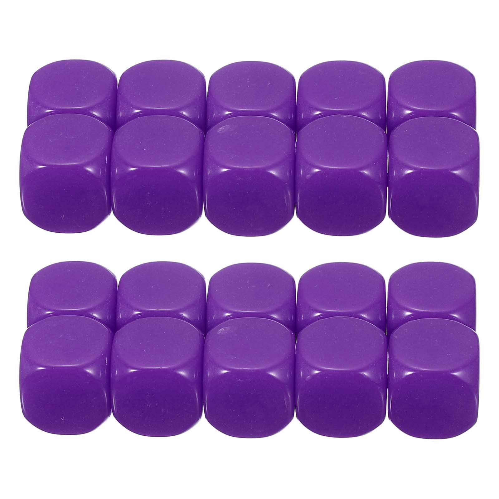 16 mm Acrylic Dice Blank, 100 Pcs Rounded Corner Blank Dice with Smoothed Surface Six Sided for Board, Purple