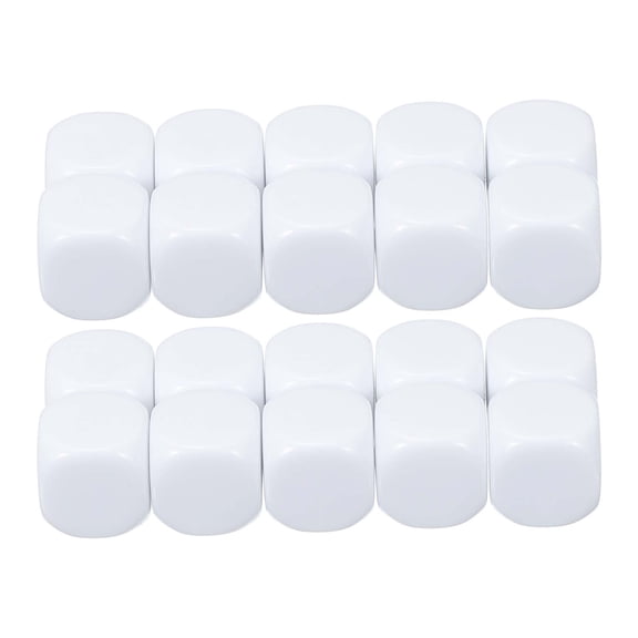 16 mm Acrylic Dice Blank, 100 Pcs Rounded Corner Blank Dice with Smoothed Surface Six Sided for Board, White