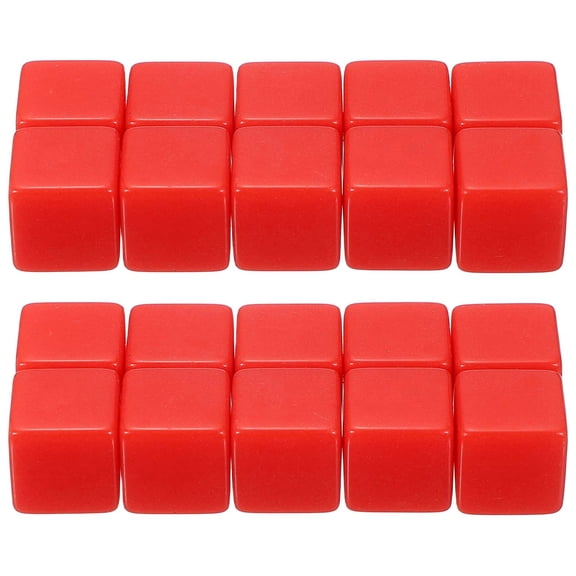 16 mm Acrylic Dice Blank, 100 Pcs Square Corner Blank Dice with Smoothed Surface Six Sided for Board, Red