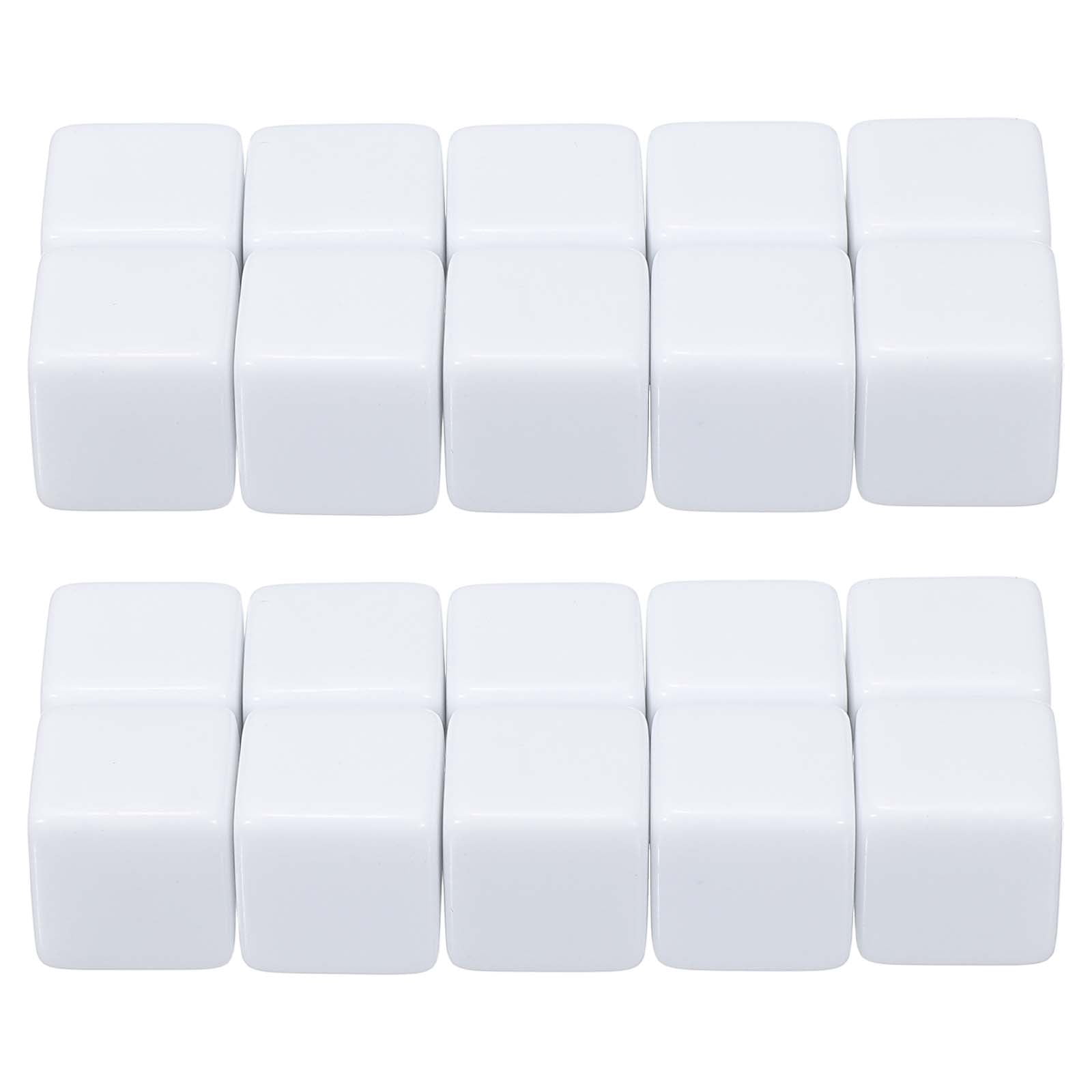 16 mm Acrylic Dice Blank, 100 Pcs Square Corner Blank Dice with Smoothed Surface Six Sided for Board, White