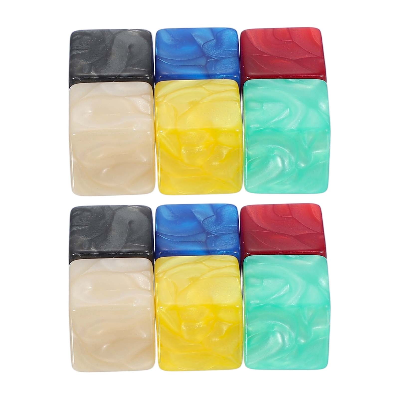16 mm Acrylic Dice Blank, 60 Pcs Square Corner Blank Dice with Pearl Smoothed Surface Six Sided for Board, Multicolor