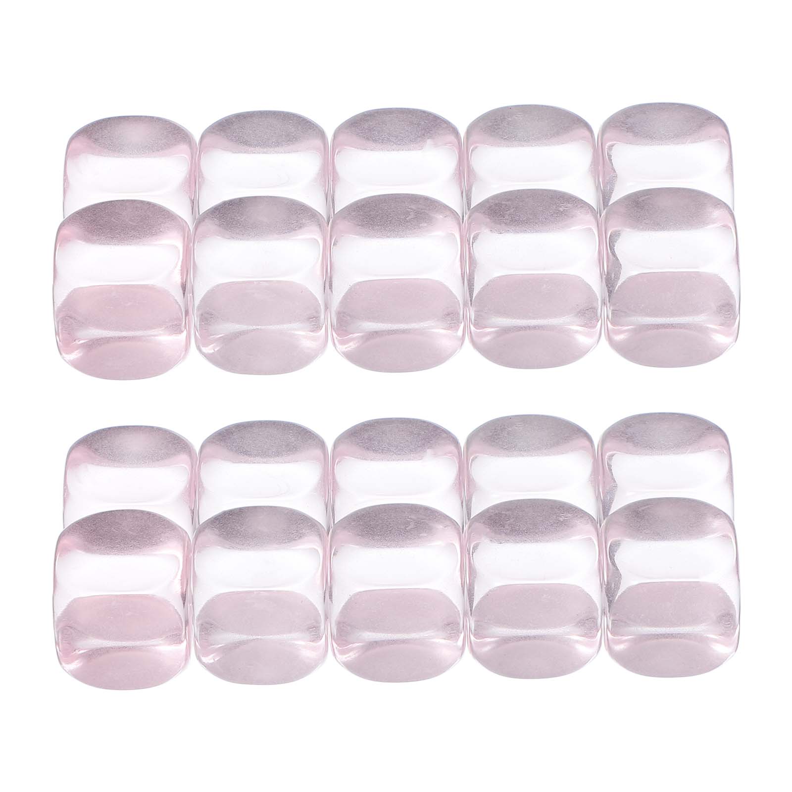 16 mm Clear Acrylic Dice Blank, 100 Pcs Rounded Corner Blank Dice with Smoothed Surface Six Sided for Board, Pink