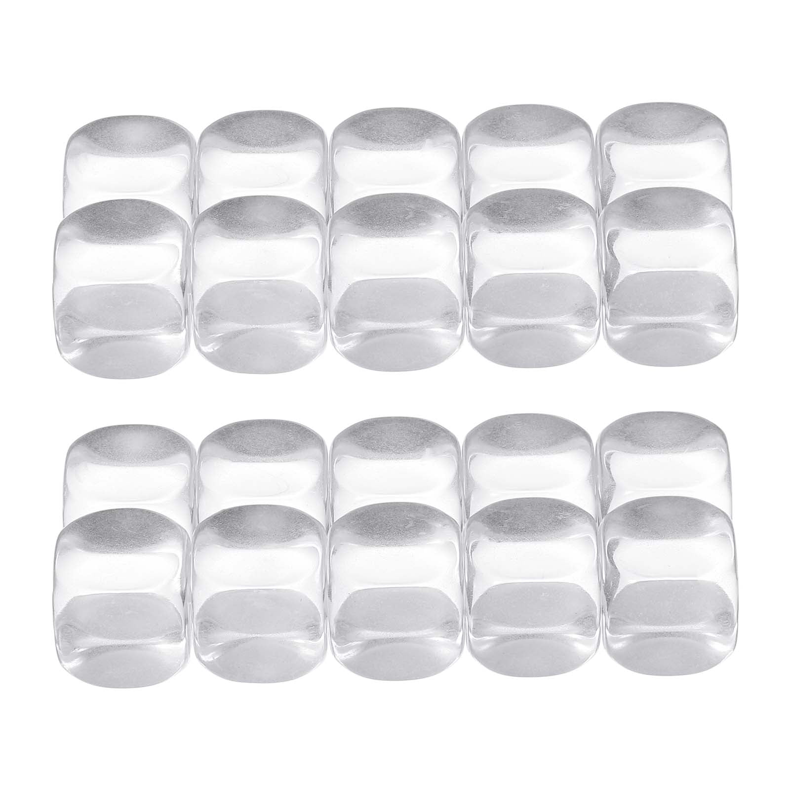 16 mm Clear Acrylic Dice Blank, 100 Pcs Rounded Corner Blank Dice with Smoothed Surface Six Sided for Board, White