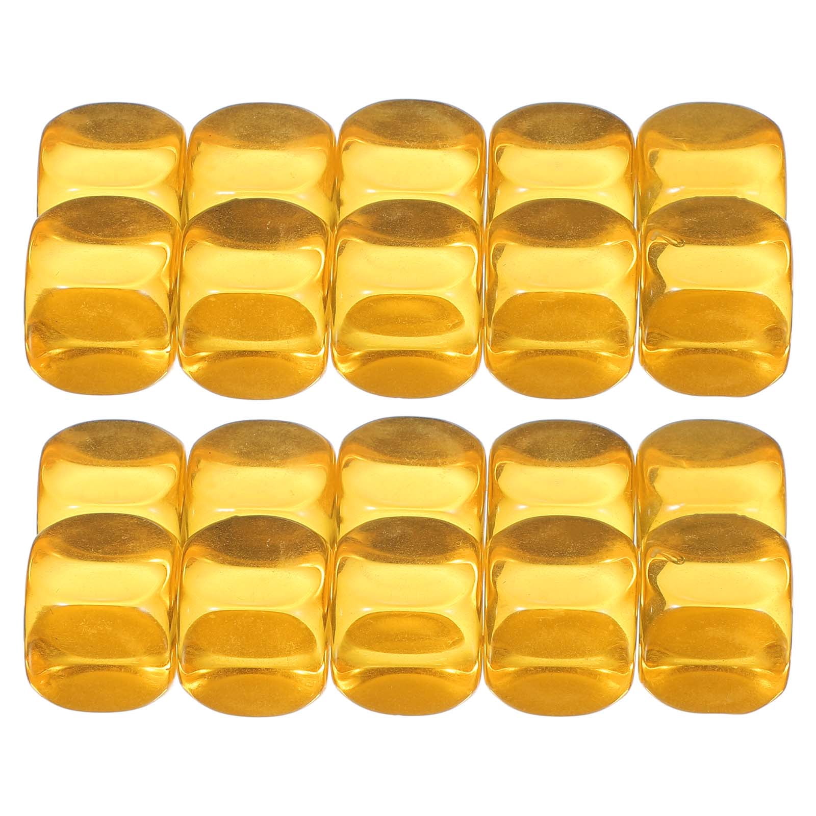 16 mm Clear Acrylic Dice Blank, 100 Pcs Rounded Corner Blank Dice with Smoothed Surface Six Sided for Board, Yellow