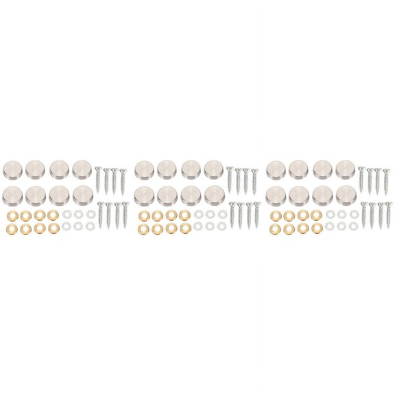 16 mm Stainless Steel Mirror Nails Screw Cap (24 Pieces),24 x mirror nails,silver