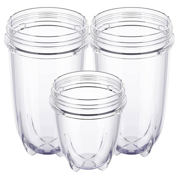 16 ounce Cup and 12 ounce Short Cup Replacement Clear Bullet Blenders Cup for 250W MB1001 Series Blender Accessories
