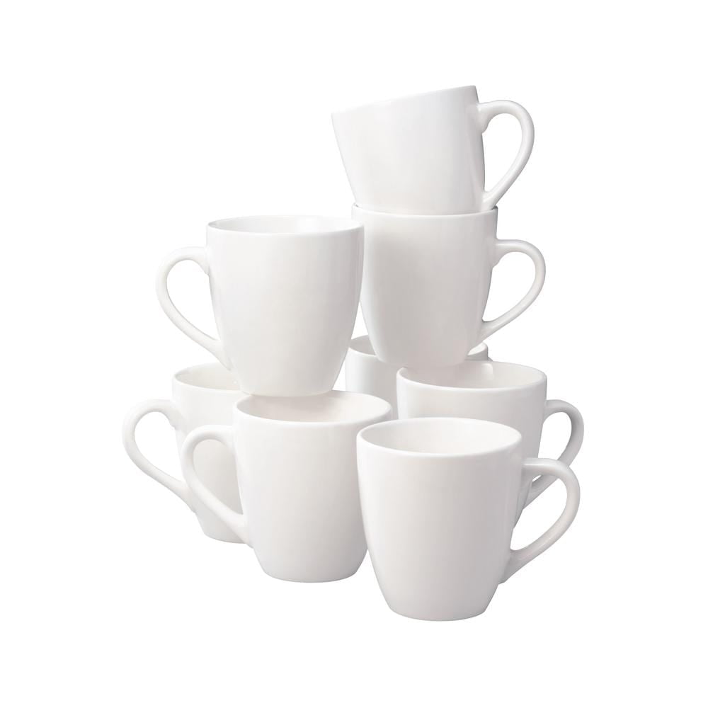 16 oz. Basic White Stoneware Mug (Set Of 8) - Walmart.com
