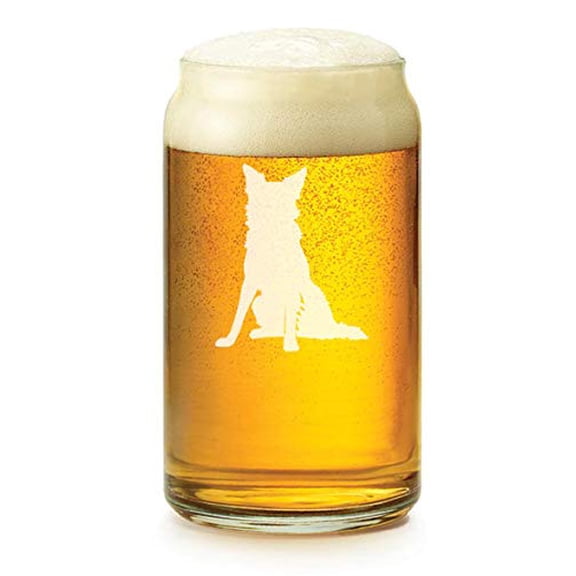 16 oz Beer Can Glass Border Collie