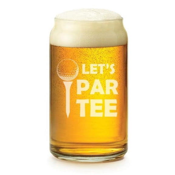 16 oz Beer Can Glass Gift Let's Par Tee Funny Golf For Golfer Golf Player