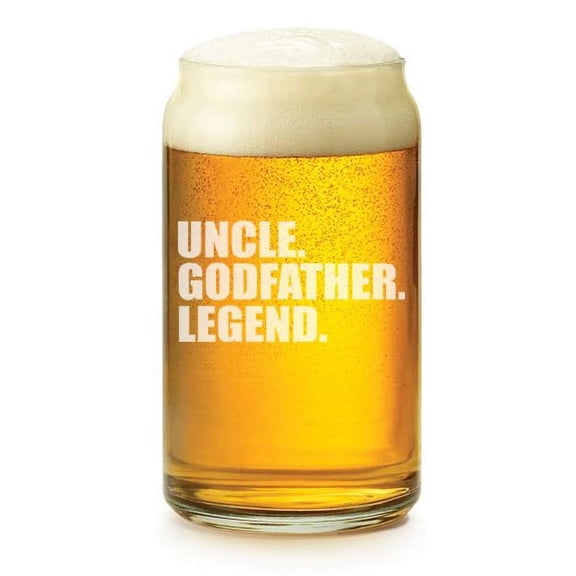 16 oz Beer Can Glass Gift Uncle Godfather Legend For Brother Uncle