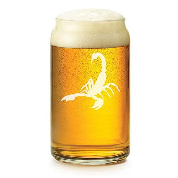 16 oz Beer Can Glass Scorpion