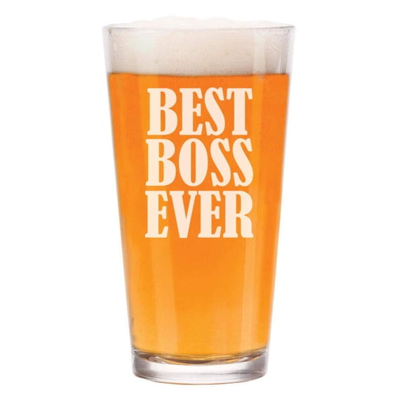 16 oz Beer Pint Glass Best Boss Ever
