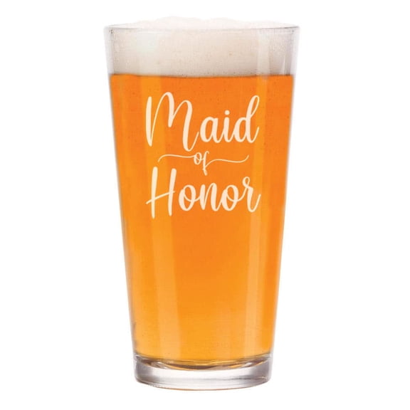 16 oz Beer Pint Glass Bridal Party Maid Of Honor
