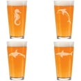 thumbnail image 1 of 16 oz Beer Pint Glass Gift Set Of 4 Sea Ocean Life Collection Two, 1 of 1