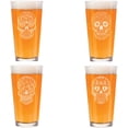 thumbnail image 1 of 16 oz Beer Pint Glass Gift Set Of 4 Sugar Skull Collection, 1 of 1
