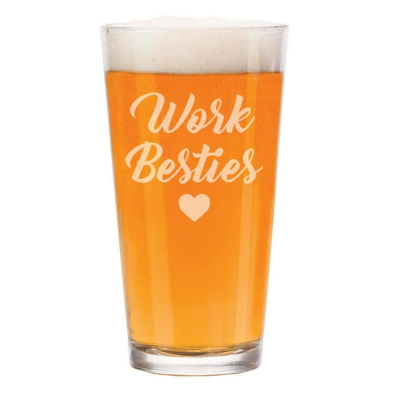 16 oz Beer Pint Glass Gift Work Besties Gift For Coworker Colleague Work Friend Office