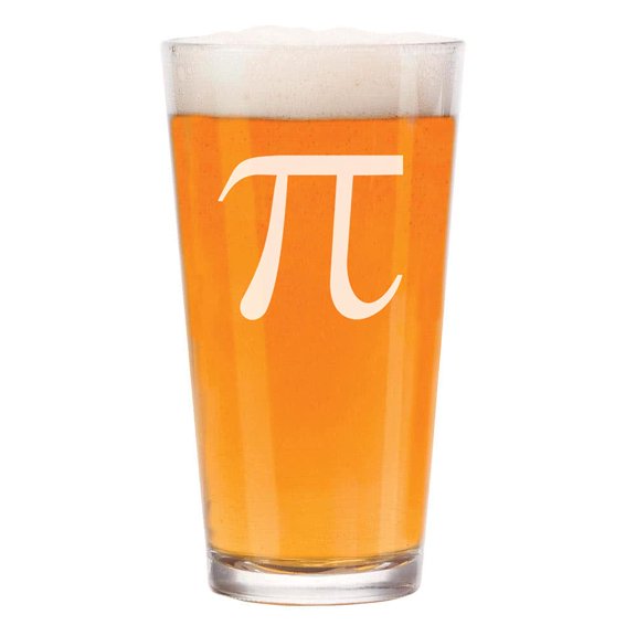 16 oz Beer Pint Glass Math Pi Symbol