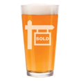 thumbnail image 1 of 16 oz Beer Pint Glass Real Estate Agent Broker Realtor Sold, 1 of 1