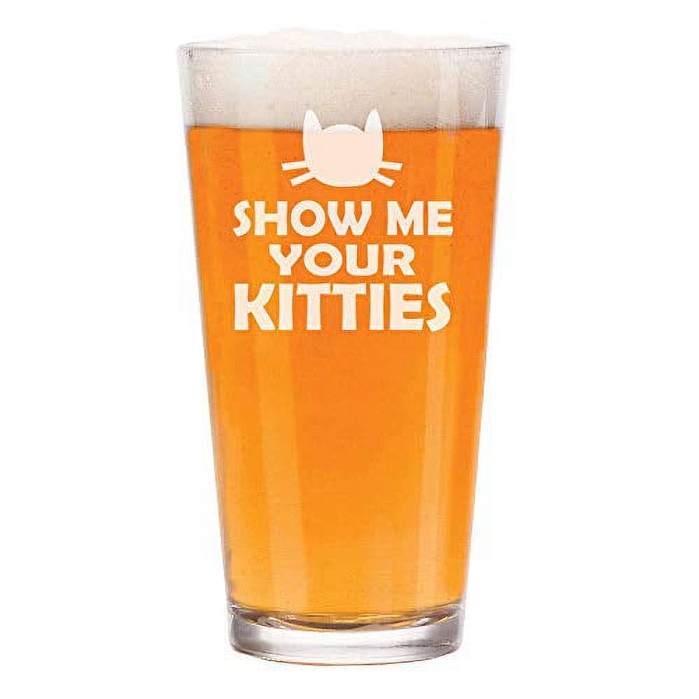Purr Me a Glass - Funny Cat Pint Glass Gifts for Beer Drinking Men & Women  - Fun Unique Kitty Décor - 16 oz