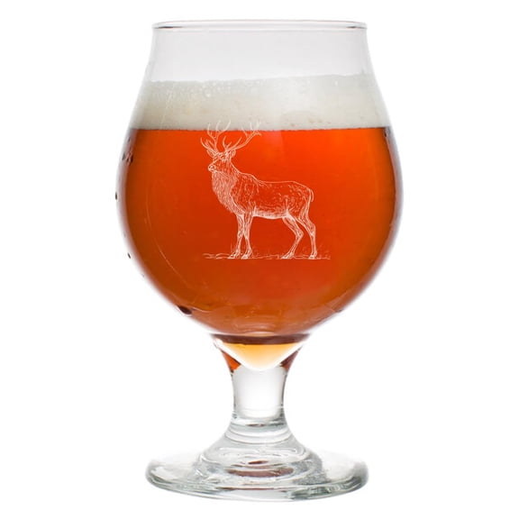 16 oz Belgian Beer Tulip Glass Stemmed Beer Glass Elk
