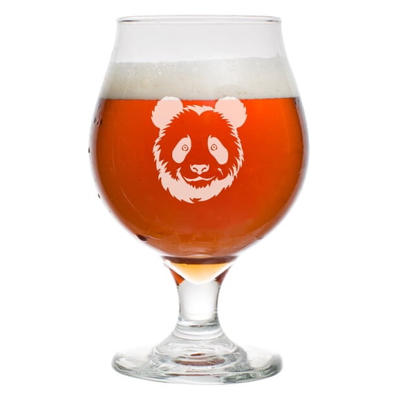 16 oz Belgian Beer Tulip Glass Stemmed Beer Glass Panda Face