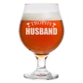 thumbnail image 1 of 16 oz Belgian Beer Tulip Glass Stemmed Beer Glass Trophy Husband Funny For Husband From Wife Anniversary, 1 of 1