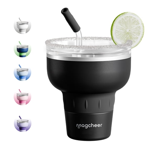 16 oz Cocktail Tumbler with Lid and Straw - Stainless Steel Insulated Margarita Tumbler