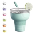 thumbnail image 1 of 16 oz Cocktail Tumbler with Lid and Straw - Stainless Steel Insulated Margarita Tumbler, 1 of 5