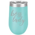 thumbnail image 1 of 16 oz Double Wall Vacuum Insulated Stainless Steel Stemless Wine Tumbler Glass Coffee Travel Mug With Lid Boss Lady (Teal), 1 of 1